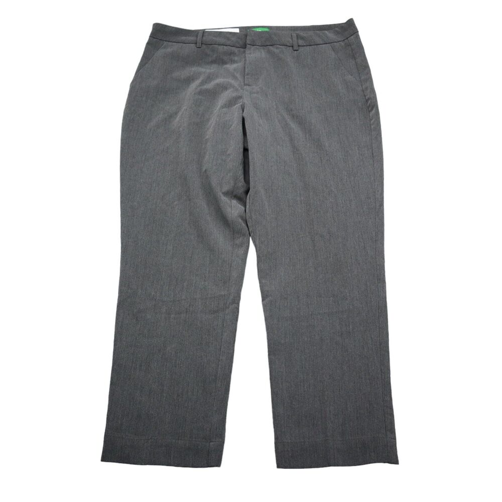 Dip Pants Womens 16 Gray High Rise Capri Plus Straight Leg Pocket Curvy Fit